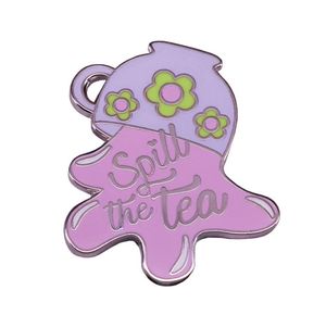Spill the tea badge funny pun aesthetic beautiful proud party decor7934012