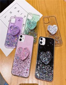 GLITTER Star Girly Love Heart Stand Phone Caso para iPhone 12 mini 11 Pro x SE2 xs max 7 8 6s mais 5s xsmax xr cover9101918