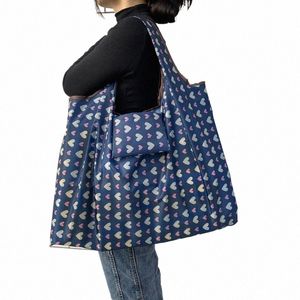 tote ECO Reusable Polyester Portable Shoulder Women's Handbags Folding Pouch Shop Bag Storage Travel Grocery Fi Pocket p8tA#