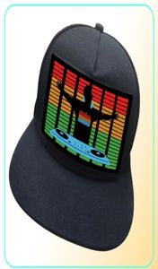 Unisex Light Up Sound Aktywowana czapka baseballowa DJ Flashing Hap z odłączonym SN na imprezę Cosplay Masquerade 2206249961032