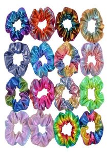Acessórios para cabelos da moda Childrens Mulheres elegantes bandas de cabelo elásticas sólidas scrunchies Trey Trey fofo Rainbow Hairbands5127925