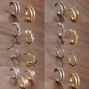 Brincos de costas 1pc Aço inoxidável clipe de zircão feminino Fenhora manguito sem piercings cartilagem falsa para mulheres 2024 jóias de moda