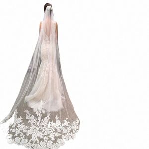 luxury 5M Lg Lace Bridal Veil White Wedding Veils With Comb Voile Cathedrale Dentelle Mantillas For Church Bride Accory x65H#
