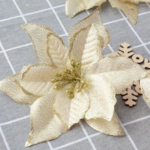 Decorative Flowers Simulation Flower Tree Garland Accessories Ornament 15CM Phnom Penh Christmas Glitter Pointed 24PCS