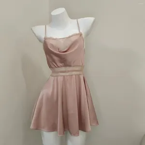 Kadın pijama 2024 Nightgown Summer Sexy Lingerie Buz İpek Yüksek Kaliteli Saf Arzu Dantelli İnce Ev Giysileri