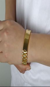 Прохладные мужчины 15 мм 21 см. Смотрение Bracelet Bracelet Golded 316L из нержавеющей стали ремешки твердые звень