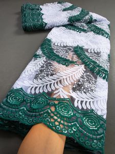 Tessuto in pizzo di seta in mesh in mesh francese in pizzo SJD Ultimo tessuto in pizzo di pace di tulle africani per abiti da sposa da sposa Nigeria Sew 240407