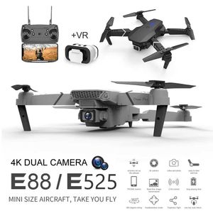 Drones E88 Easy Fly FPV VR Mini Drone Aerial Photography Long Range Folding Quadcopter With Camera Remote Control Helicopter Toys Gift 240416