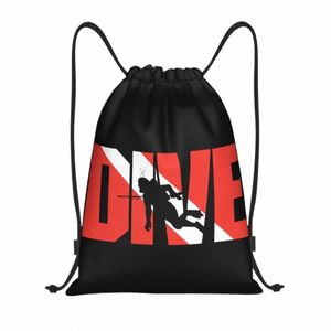 awesome Scuba Drive Drawstring Bags for Training Yoga Backpacks Women Men Ocean Diving Diver Gift Idea Sports Gym Sackpack M160#