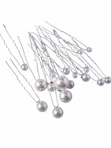 18pcs Hochzeit Faux Pearl Haarstifte Brauthaarperlen U-förmige Bobby-Stifte Goldene Haarnadel Haare Braut Akkunden H5qm#