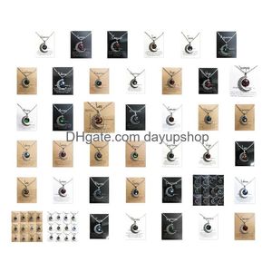 Pendant Necklaces Night Glow Retro Moon12 Constellation Zodiac Sign Necklace Horoscope Jewelry Galaxy Libra Astrology Gift With Retail Dhjvc