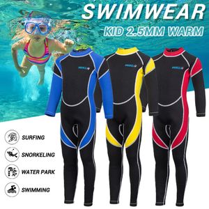 25MM Neoprene Surf Girls Boys Wetsuit Rash Guard Diving Suits Long Sleeves Children Snorkel s Surfing Swimwear 240407