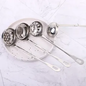 Spoons Restaurant Kitchen Dinnerware Multifunction Long Handle With Hook Serving Spoon Slotted Scoop Soup Ladle Tableware