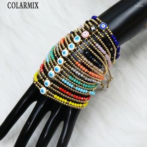 Strand 10 Stücke Großhandel türkische Augen Charme Schicht Perlen Armband Schmuck Geschenk Frauen 40225