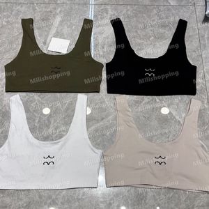 Tank di cotone Donne Sport Sport Yoga Reggiseno Reggiseno Serbatoi di ricamo