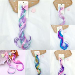 Nuove clip unicorno Braider per ragazze Rainbow Bowknot Princess Kids Long Wig Hairpins Twist Accessori per capelli.