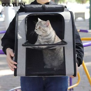 Кошки -перевозчики ящики в доме домашних животных Ba Cat Ba Pets рюкзак рюкзак Outoin Targe Cats Двойное плечо.