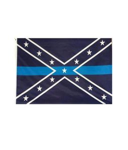 Thin Blue Line Flag Confederate 3x5 ft Police Banner 90x150cm Festival Gift 100d Polyester Inomhus utomhustryckta flaggor och banners7635699