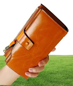 Vintage xury Women Wallets Genuine Leather Long Zipper Ctch Purse Large Capacity Card Holder Wallet64556857268913