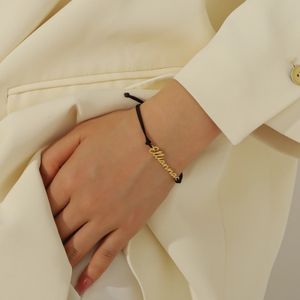 Bracciale personalizzato in acciaio inossidabile personalizzato Qitian per lei con nome in diversi caratteri coppie perfette regalo di Natale 240416