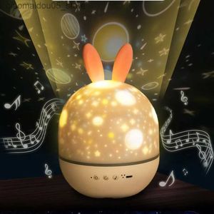 Lamps Shades NightLights Bedroom Starry Sky Projector Bluetooth Speaker Deer USB Table Light Bedhead Decoration for Children and Babies Birthday Gift Q240416