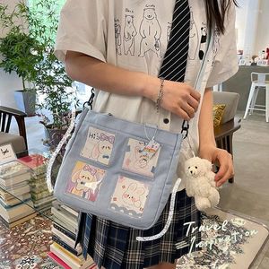 Shoulder Bags Summer Transparent Small Bag College For Teenage Girls Canvas Messenger Handbags School Cute Crossbody