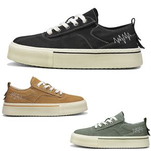 Free Shipping Men Women Casual Shoes Low Flat Solid Black Green Camel Mens Trainers Sport Sneakers GAI