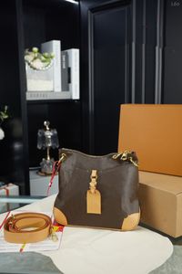 Av högsta kvalitet ny axelväska vintage tryck kvinnor odeon totes svart bruna crossbody väskor designer handväskor mode messenger väska handväska äkta läder