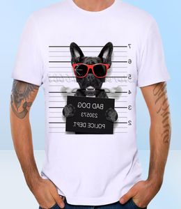 Ny ankomst 2020 Summer Fashion French Bulldog Dog Police Dept Funny Design T Shirt Men039s High Quality Dog Tops Hipster Tees3167410