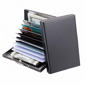 10 cartões RFID Crédito Titular do cartão de crédito Metal Cristet Cartet Wallet Busin Card Card para homens Pacote de caixa de presente para homens U3i7#