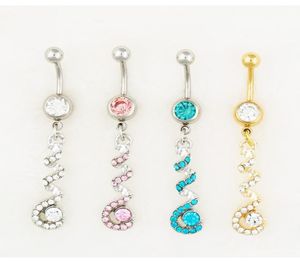 3 Colors Body Jewelry Nice Style Navel Belly Ring 10 Pcs Mix Colors Stone Drop Factory Td9Mk9217956