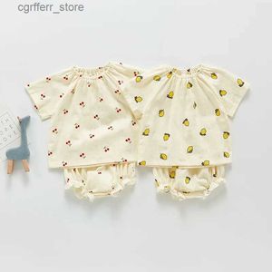 Rompers Milancel Baby Bodysuits Lemon Print Toddler One Piece Infant Cherry Levesuits Roupas de recém