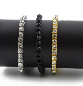 Замороженный 1 ряд браслет -хрупки в стиле хип -хоп Clear Simulet Diamond 789Inches Bracelet Bling Bling K55351188218