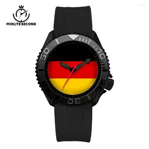 Wristwatches SKX 007 Watch NH35 German Flag Dial Automatic Mechanical Movement Sapphire 10BAR Waterproof Stainless Steel Motion Watches