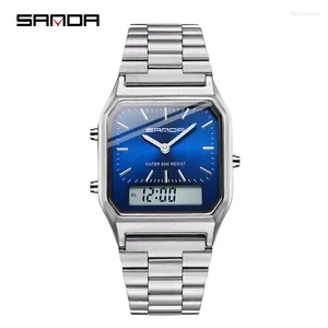 Zegarek zegarek Sanda G styl zegarki elektroniczne dla mężczyzn Wojsko Big Fashion 50m Waterproof Wristwatch MENS MASCULINO