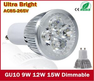 Super Bright 9W 12W 15W E27 MR16 GU10 LED -glödlampor Ljus 110V 220V Dimble LED Spotlights WarmCool White LED Downlight4508439