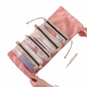 Sacos de maquiagem destacável 4pcs em 1 saco de cosméticos portáteis Travel Dobing Dobing Hanfiletle Storage Bag Organizer Make Up Pouch Novo T8VY#