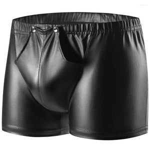 Underpants's Sexy's Sexy's in pelle sexy Open Crotch BoxerShorts Mutandine Lingerie Inferno di biancheria da fuoco Fetish Boxer Bulge Borstpant