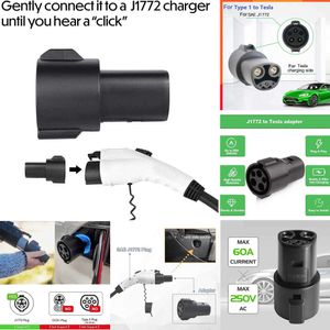 2024 EV Charger Adapter Electric Car Charging Connector For Tesla Model X Y 3 S SAE J1772 Type 1 To Adapter For Tesla Car Charging