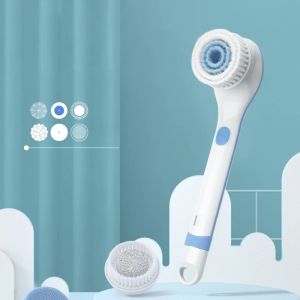 マッサージャーPritech 6 in 1 Massager Electric USB Shower Brush Electric Bathroom Brushes Skin Skin Cleansing Waterfroof Back Massagerare