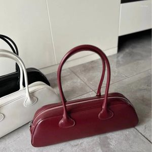 Stume da stoccaggio spalla in pelle di mucca per donne alla moda coreana Borsa ascellata solida per pendolare di lusso semplice bolsos mujer femmina borsetta femminile