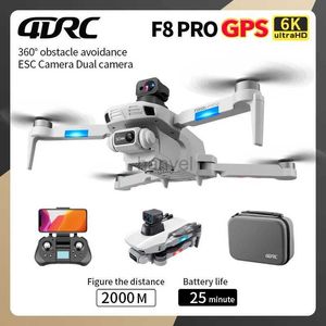 Drones 4DRC F8 Pro Drone 6K GPS Profissional HD Photography Aerial Camera Dual Câmera 360 Evitar obstáculos Quadroter RC Distance 2000M 240416