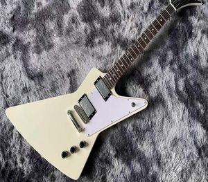 70s Explorer Classic White Electric Guitar Fingerboard Fingerboard Hardware Chrome White PickGuard8293824