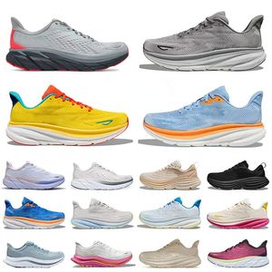 Hok One One Clifton 8 9 Mens Running Shoes Hokah Bondi 8 Triple White Black Coastal Sky Peach Peach Carbon x 2 Men Women Hokka Sports Sneakers