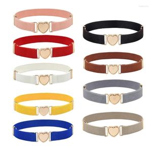 Belts Children Waist Belt Fashion Elastic Waistband UniversalStretch Decorative Heart Buckle Girl Accessories