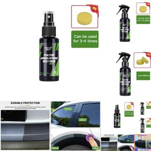 2024 2024 Plaståterställning tillbaka till Black Gloss Car Cleaning Products Auto Polish and Repair Coating Renoverator för bildetaljer HGKJ 24