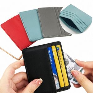1pcs Man кошельки Ultra Thin Mini Busin Bank держатель кредитной карты кошелек простые черные женщины маленькие монетные карты покрывают мешочек для корпуса p9wg#