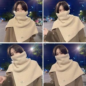 Schals koreanischer Herbst Winter gestrickt Pullover Hochkragen Schal warm warmer Schal Frauen CAPE DICH DICH Dicke einfache unregelmäßige Hals -Wraps Kleidung