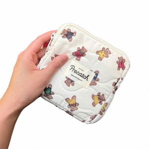 carto printing quare small portable Cosmetic Bag Sanitary Napkin Storage Bag M7n7＃