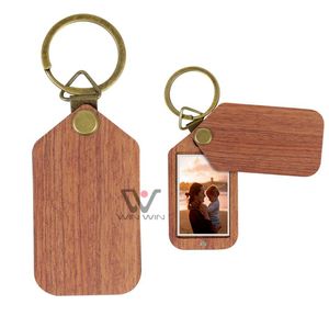 UI Amazon Popular Promotion Souvenir Gift Custom Logo Portable Straps Leather Keychain Blank Wood Laser Engraving Keychains8675033